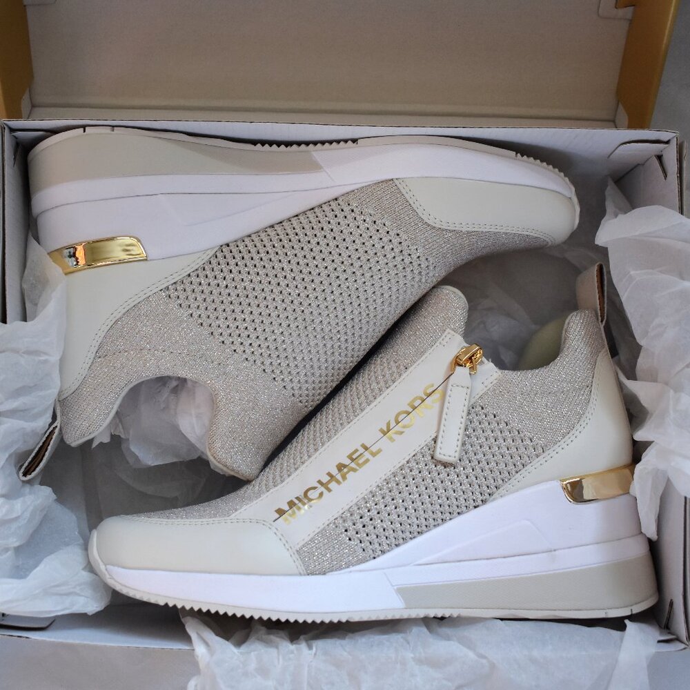 Michael Kors Willis Wedge Trainer w/ Zipper Size 6.5